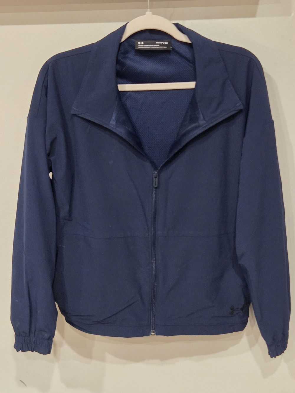 Under Armour Women's Navy Blue Full-Zip Bomber Jacket